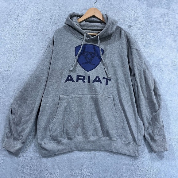 Ariat Hoodie Men's Large Gray Long Sleeve Pullover‎ Original Graphic - Picture 1 of 8